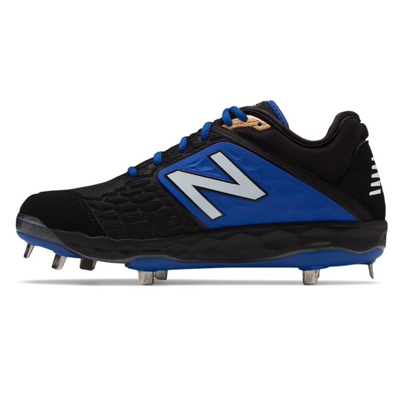 New Balance Metal Baseball Cleats Black Blue 2E L3000BB4 Mens Size 16 - Picture 7 of 9